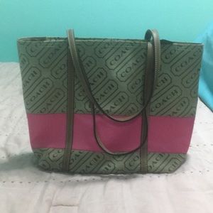 Pink Coach tote shoulder bag